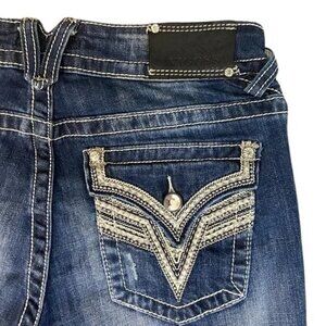 Vigoss The New York Capri Jeans Women's Size 6 (30 x 25) Mid Rise Embellished